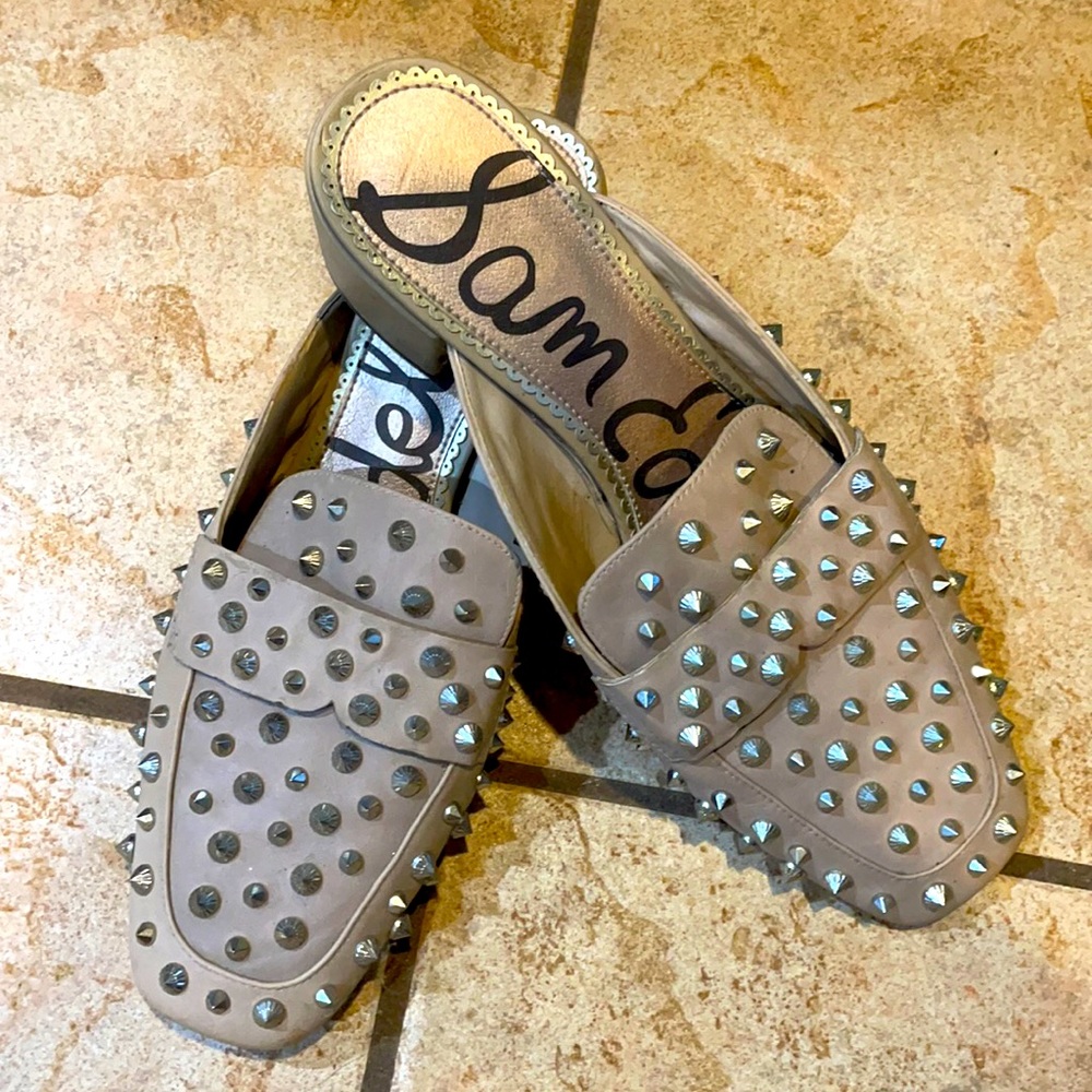 Sam Edelman Augustus studded tan loafers